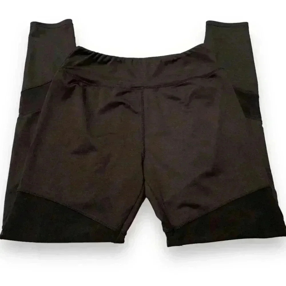 Always Black Mesh Cutout Women's Large Athletic or Fashion Leggings - Picture 11 of 11